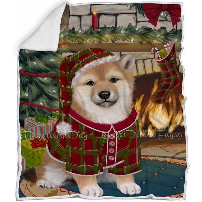The Stocking was Hung Shiba Inu Dog Blanket BLNKT119946