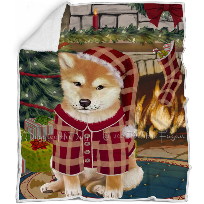 The Stocking was Hung Shiba Inu Dog Blanket BLNKT119964