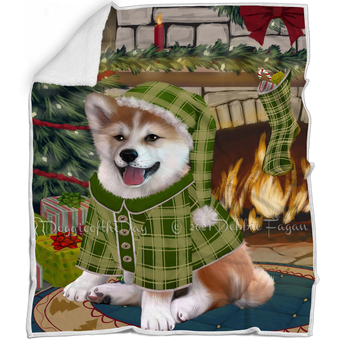 The Stocking was Hung Shiba Inu Dog Blanket BLNKT119973