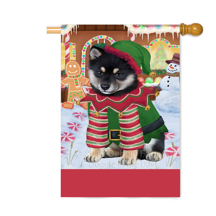 Personalized Gingerbread Candyfest Shiba Inu Dog Custom House Flag FLG63957
