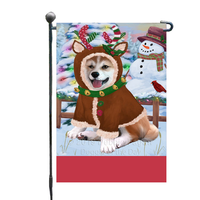 Personalized Gingerbread Candyfest Shiba Inu Dog Custom Garden Flag GFLG64175