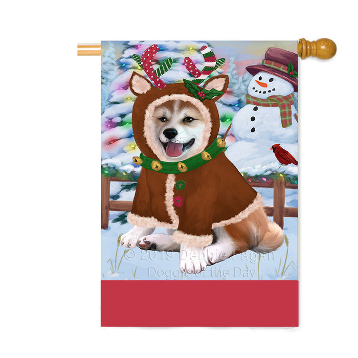 Personalized Gingerbread Candyfest Shiba Inu Dog Custom House Flag FLG63958