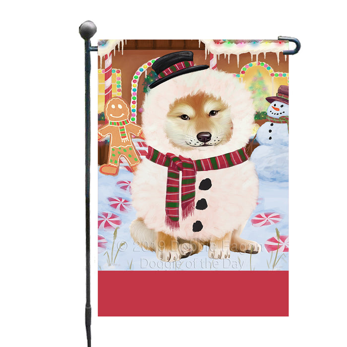 Personalized Gingerbread Candyfest Shiba Inu Dog Custom Garden Flag GFLG64177