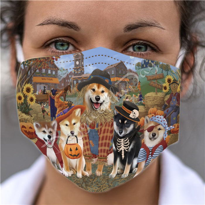Halloween 'Round Town Shiba Inu Dogs Face Mask FM49990