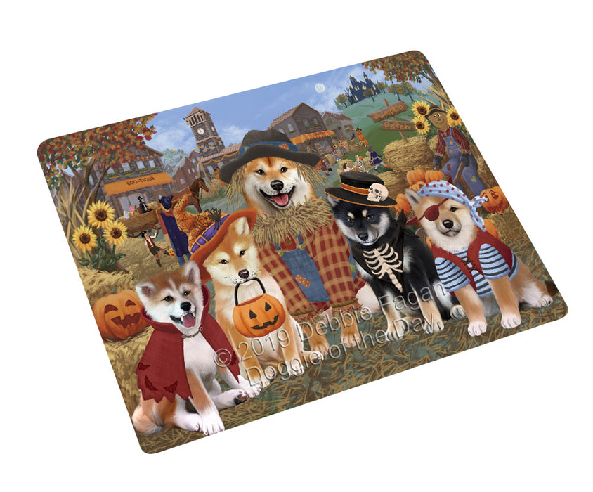 Halloween 'Round Town Shiba Inu Dogs Cutting Board - For Kitchen - Scratch & Stain Resistant - Designed To Stay In Place - Easy To Clean By Hand - Perfect for Chopping Meats, Vegetables