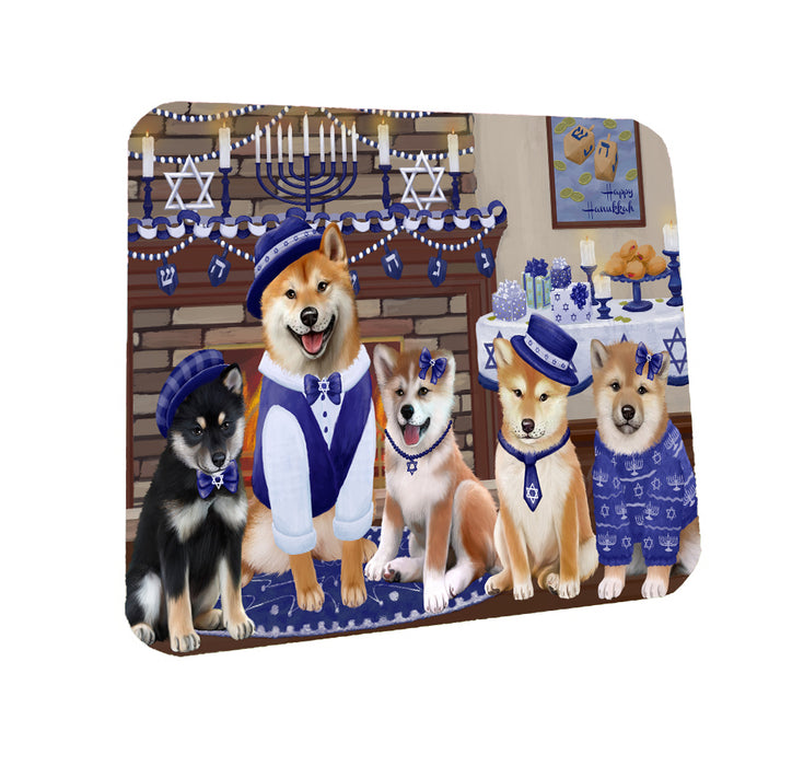 Happy Hanukkah Family Shiba Inu Dogs Coasters Set of 4 CSTA57876