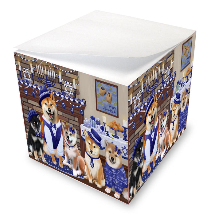 Happy Hanukkah Family Shiba Inu Dogs Note Cube NOC-DOTD-A56587