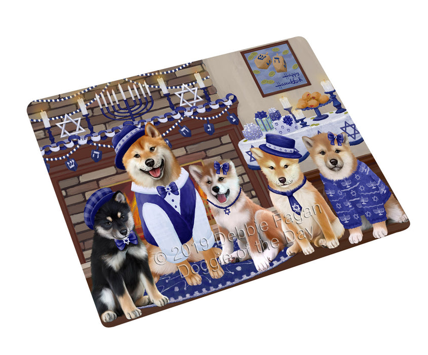 Happy Hanukkah Family Shiba Inu Dogs Cutting Board - For Kitchen - Scratch & Stain Resistant - Designed To Stay In Place - Easy To Clean By Hand - Perfect for Chopping Meats, Vegetables