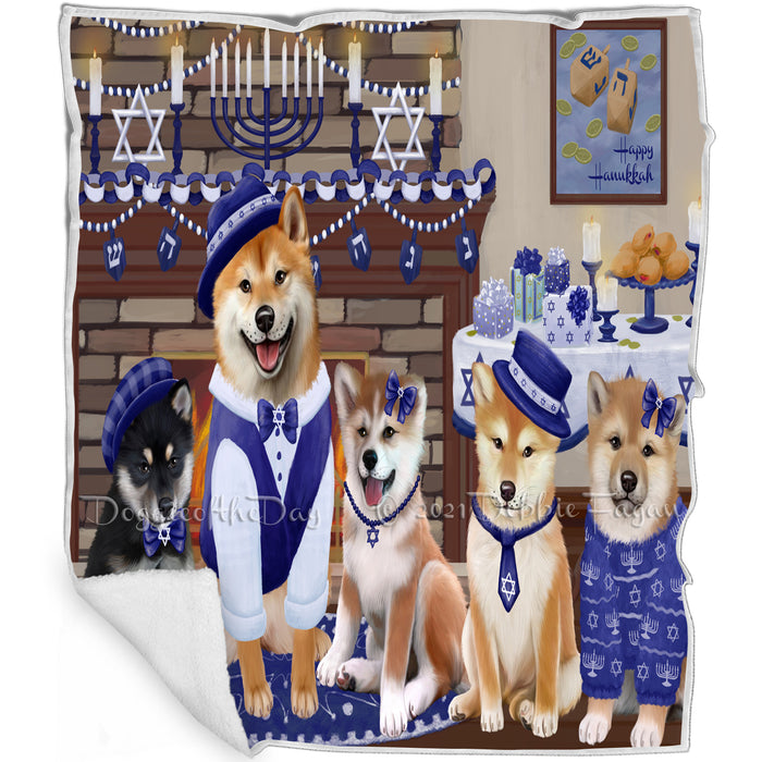 Happy Hanukkah Shiba Inu Dogs Blanket BLNKT144045