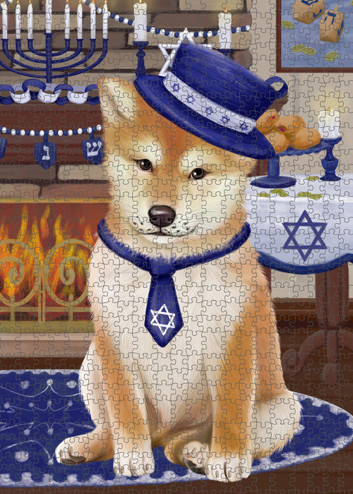 Happy Hanukkah Shiba Inu Dog Puzzle with Photo Tin PUZ99144