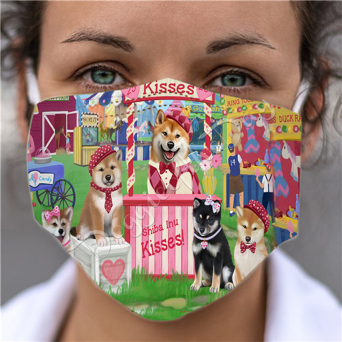 Carnival Kissing Booth Shiba Inu Dogs Face Mask FM48081