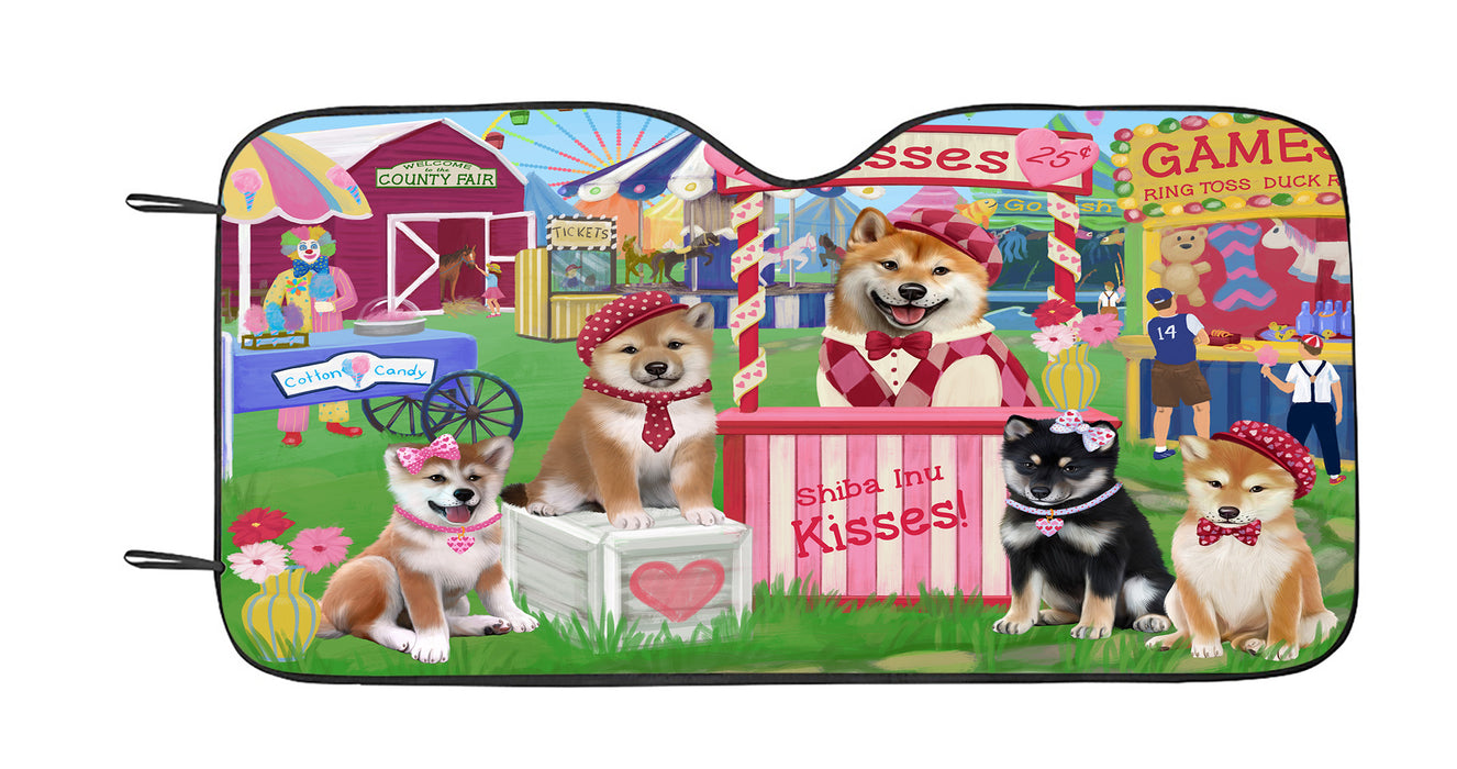 Carnival Kissing Booth Shiba Inu Dogs Car Sun Shade