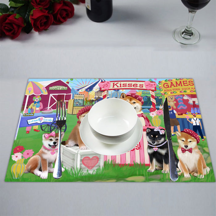 Carnival Kissing Booth Shiba Inu Dogs Placemat