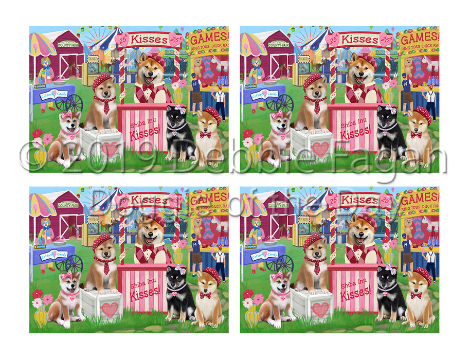 Carnival Kissing Booth Shiba Inu Dogs Placemat