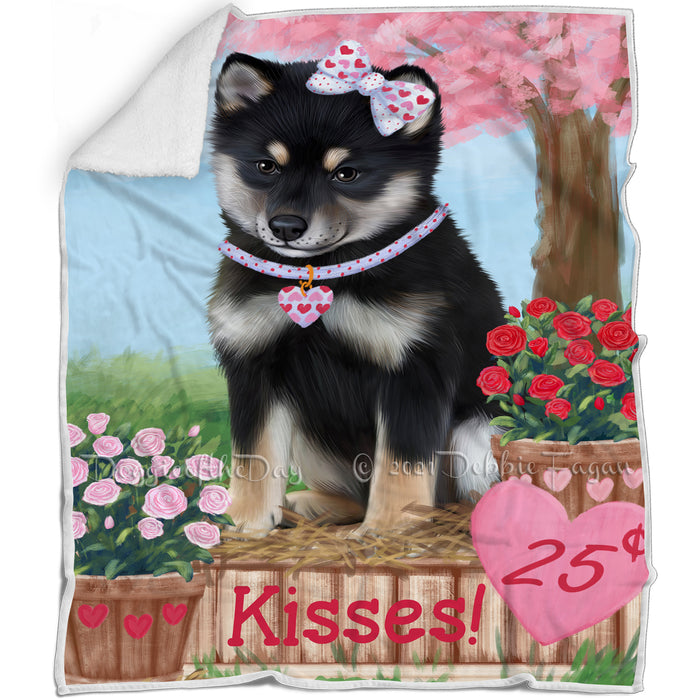 Rosie 25 Cent Kisses Shiba Inu Dog Blanket BLNKT123699