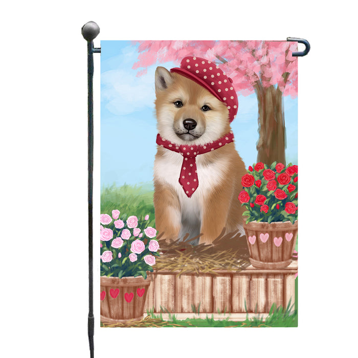 Personalized Rosie 25 Cent Kisses Shiba Inu Dog Custom Garden Flag GFLG64796