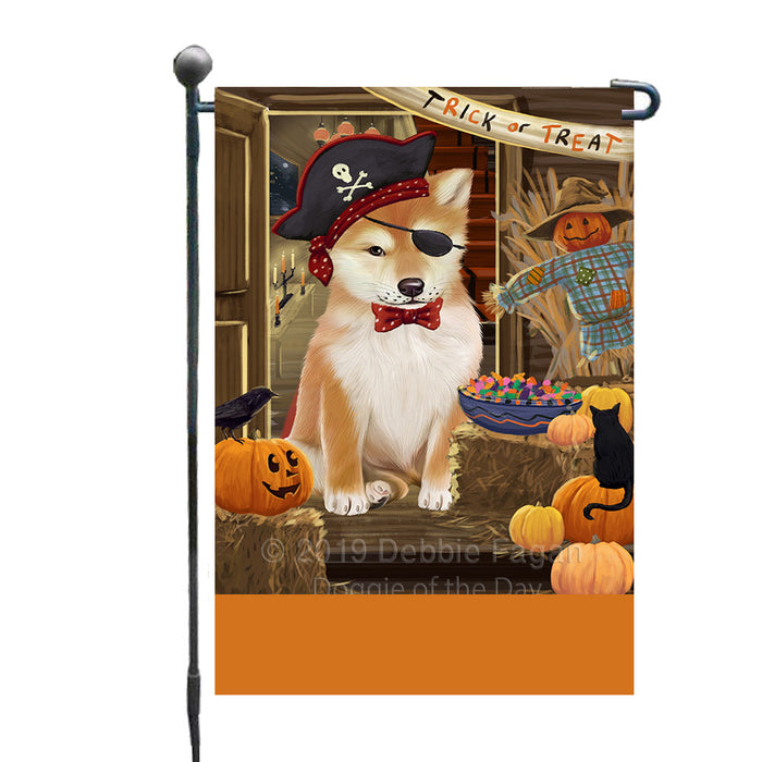 Personalized Enter at Own Risk Trick or Treat Halloween Shiba Inu Dog Custom Garden Flags GFLG-DOTD-A59724