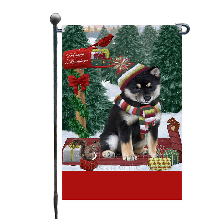 Personalized Merry Christmas Woodland Sled  Shiba Inu Dog Custom Garden Flags GFLG-DOTD-A61690