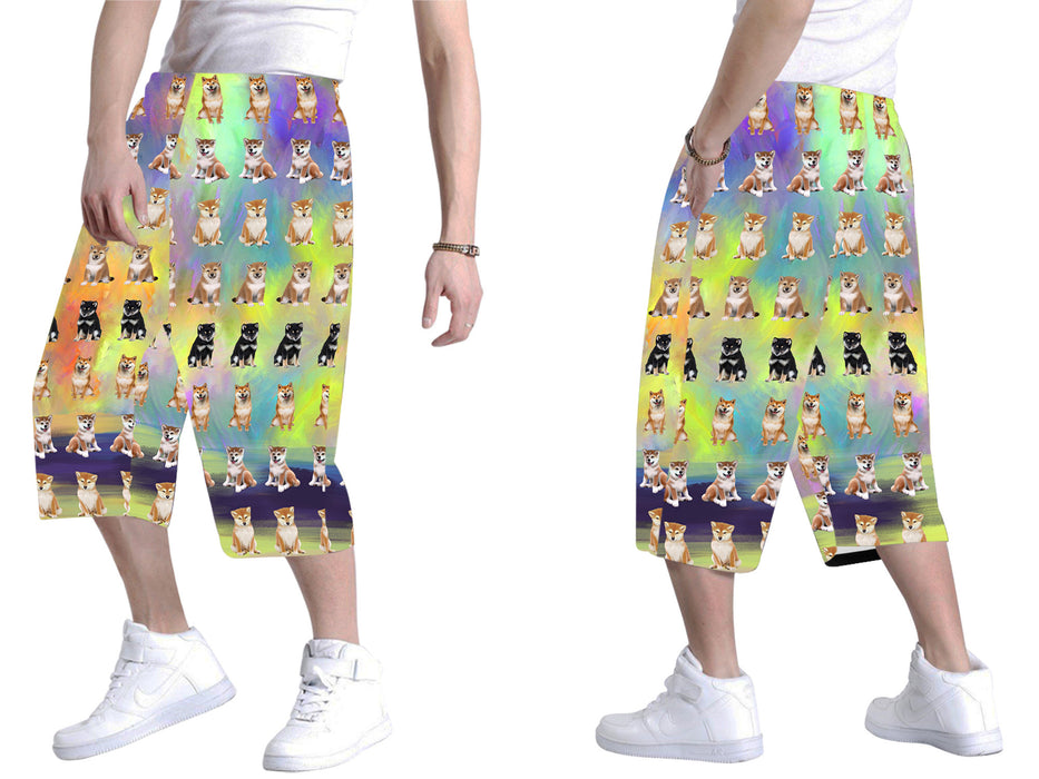 Paradise Wave Shiba Inu Dogs All Over Print Men's Baggy Shorts