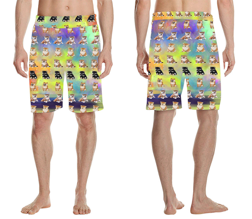 Paradise Wave Shiba Inu Dogs All Over Print Men's Casual Shorts