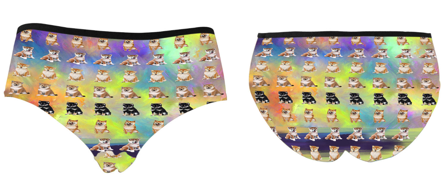 Paradise Wave Shiba Inu Dogs High Waist Women's Briefs