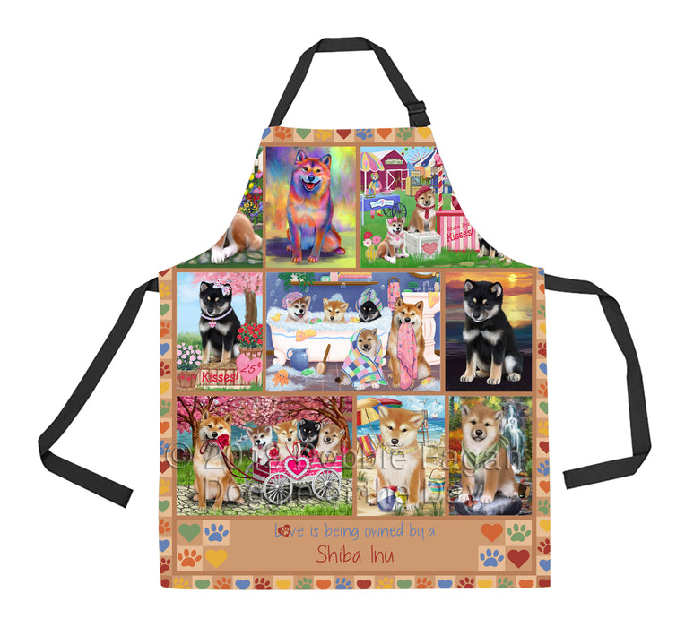 Love is Being Owned Shiba Inu Dog Beige Apron