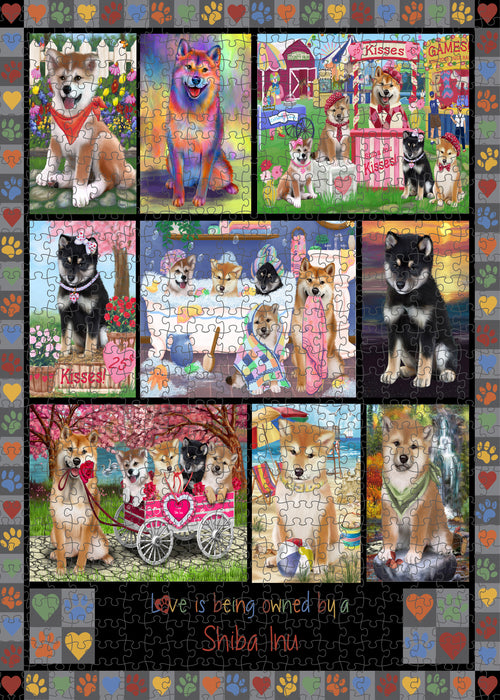 Love is Being Owned Shiba Inu Dog Grey Puzzle with Photo Tin PUZL98640
