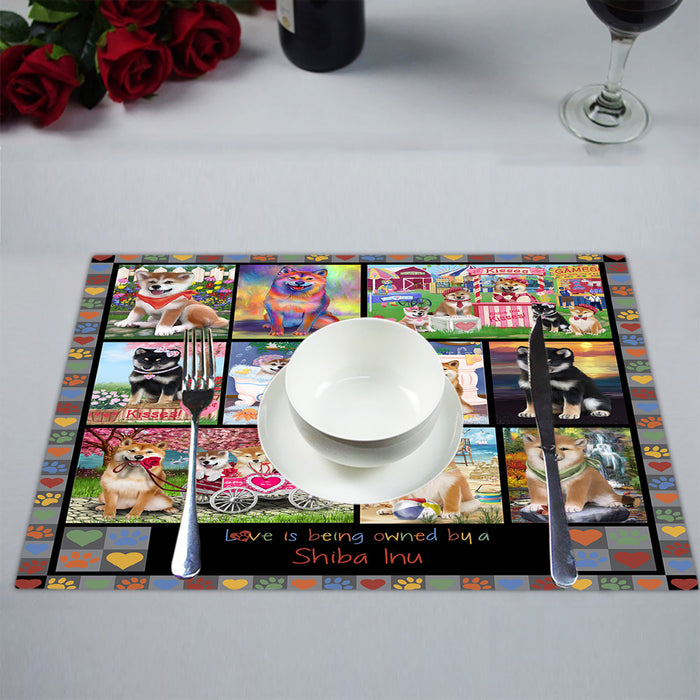 Love is Being Owned Shiba Inu Dog Grey Placemat