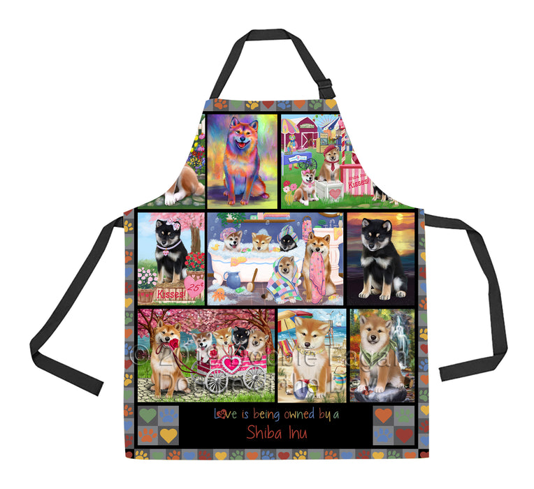 Love is Being Owned Shiba Inu Dog Grey Apron