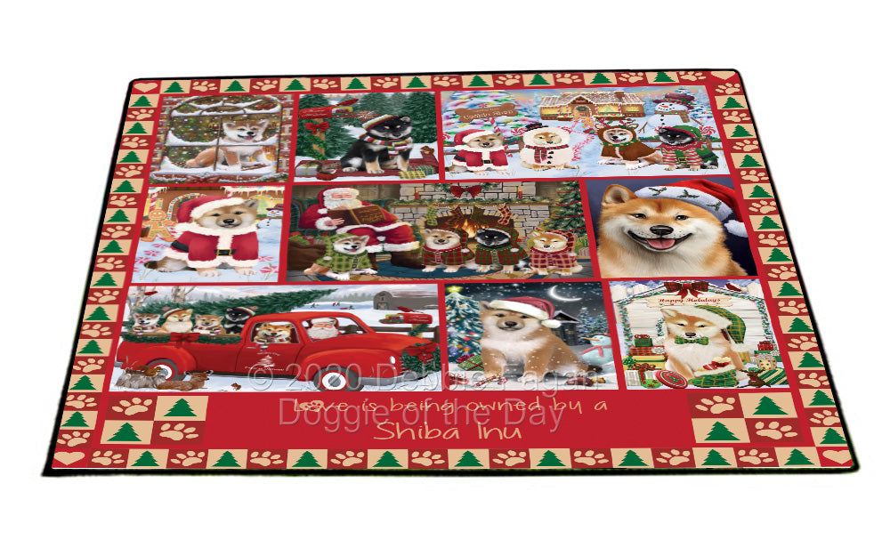 Love is Being Owned Christmas Shiba Inu Dogs Floormat FLMS54946