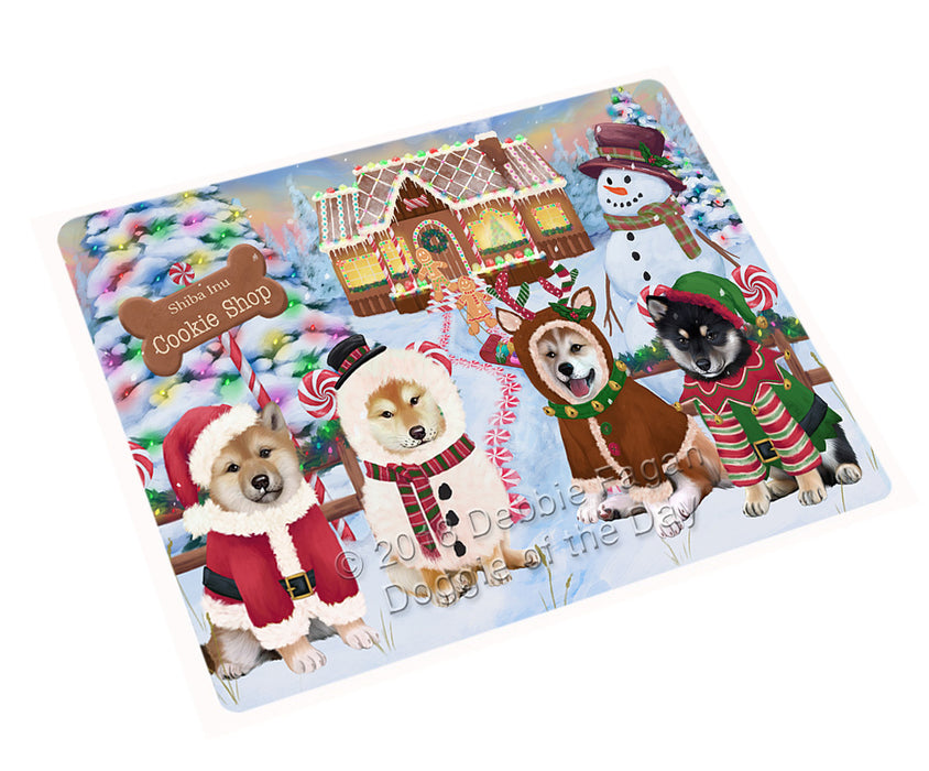 Holiday Gingerbread Cookie Shop Shiba Inus Dog Cutting Board C74997