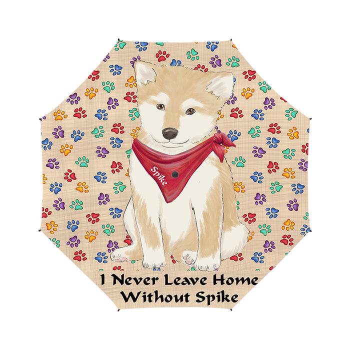 Custom Pet Name Personalized I never Leave Home Shiba Inu Dog Semi-Automatic Foldable Umbrella