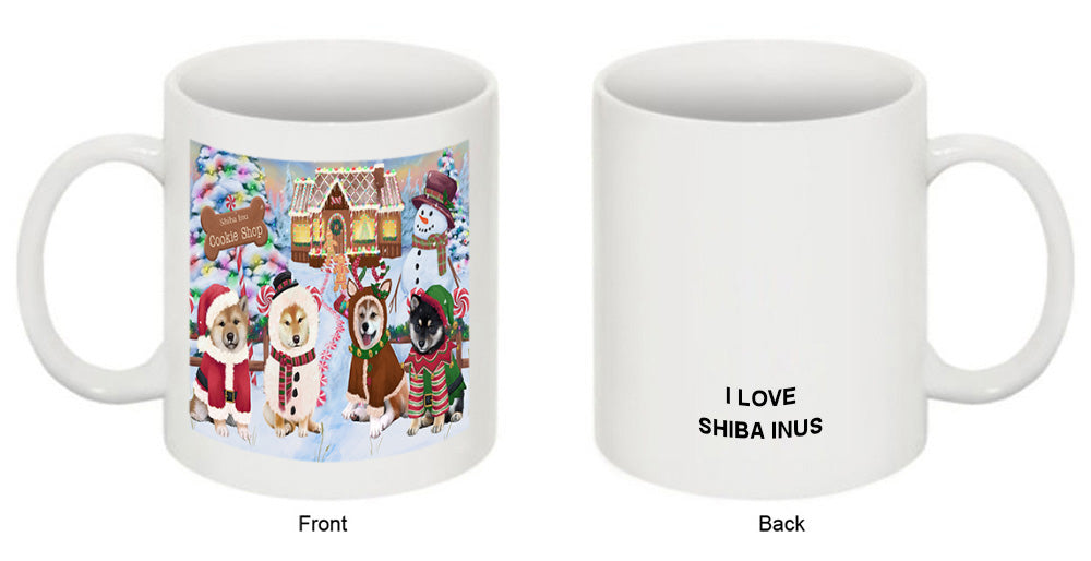 Holiday Gingerbread Cookie Shop Shiba Inus Dog Coffee Mug MUG52018