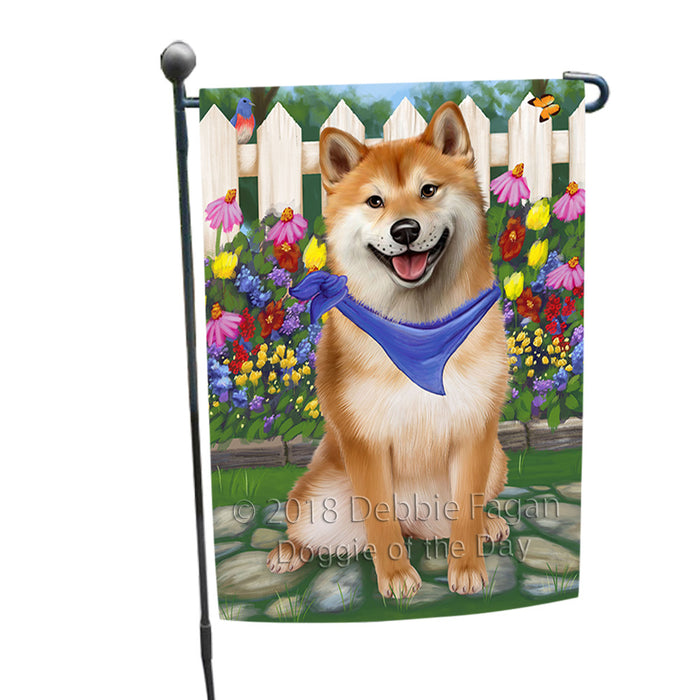 Spring Floral Shiba Inu Dog Garden Flag GFLG49990