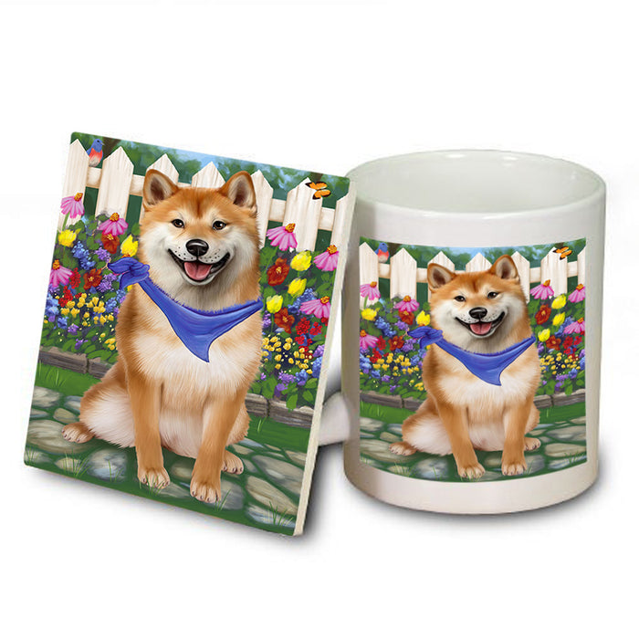 Spring Floral Shiba Inu Dog Mug and Coaster Set MUC52249