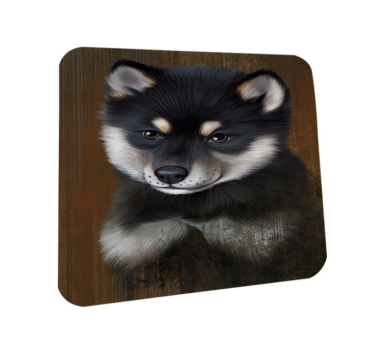 Rustic Shiba Inu Dog Coasters Set of 4 CST50444