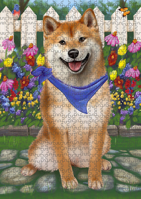 Spring Floral Shiba Inu Dog Puzzle with Photo Tin PUZL54189