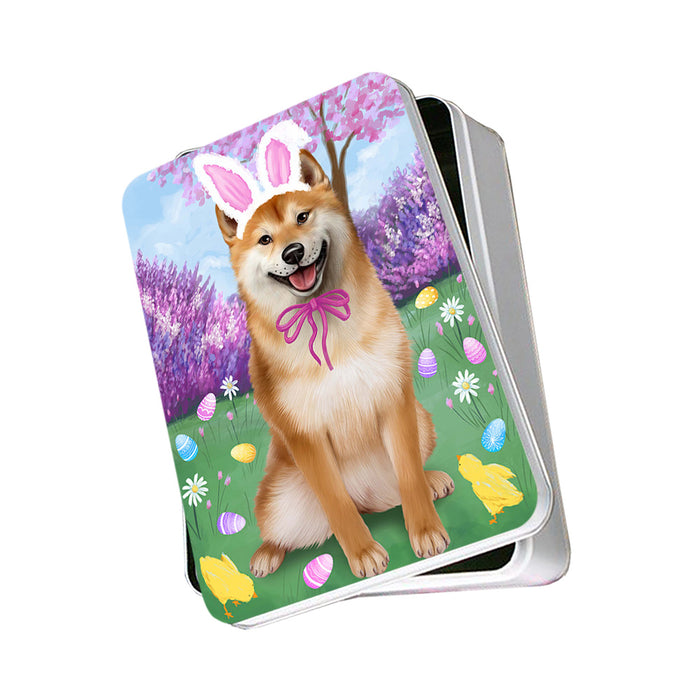 Shiba Inu Dog Easter Holiday Photo Storage Tin PITN49264