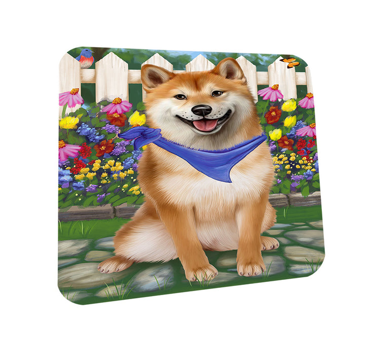 Spring Floral Shiba Inu Dog Coasters Set of 4 CST52123