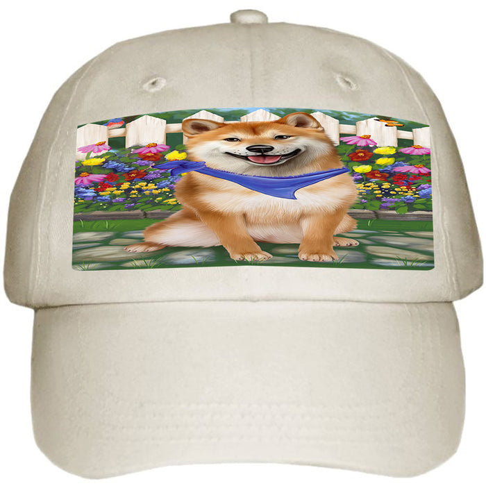 Spring Floral Shiba Inu Dog Ball Hat Cap HAT59769