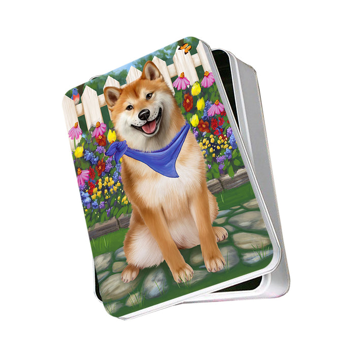 Spring Floral Shiba Inu Dog Photo Storage Tin PITN51820