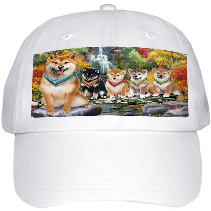 Scenic Waterfall Shiba Inus Dog Ball Hat Cap HAT52353