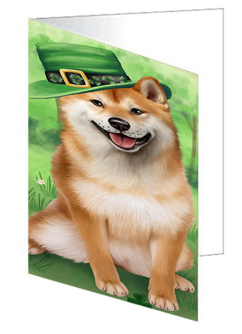 St. Patricks Day Irish Portrait Shiba Inu Dog Handmade Artwork Assorted Pets Greeting Cards and Note Cards with Envelopes for All Occasions and Holiday Seasons GCD52223