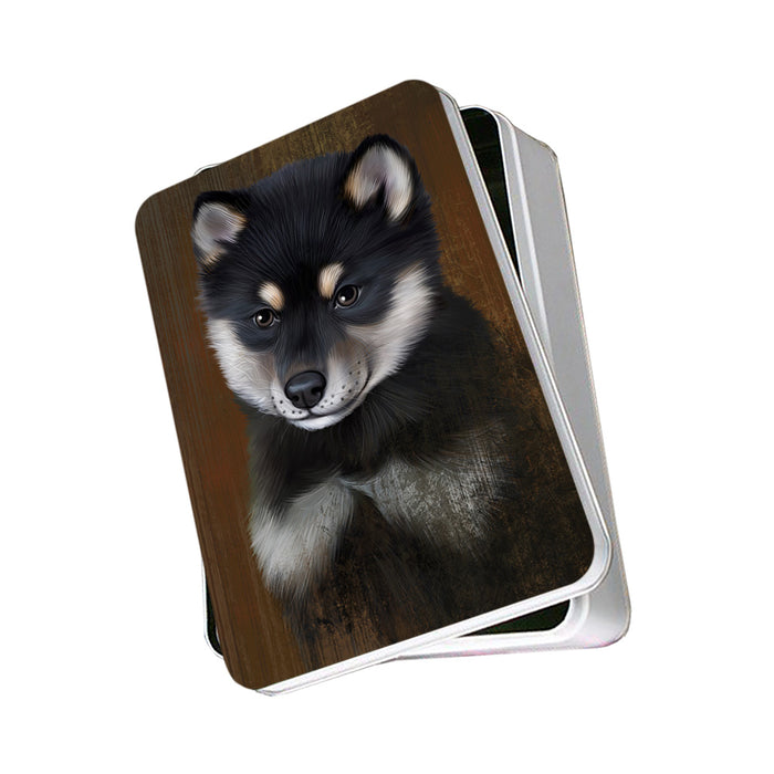 Rustic Shiba Inu Dog Photo Storage Tin PITN50491