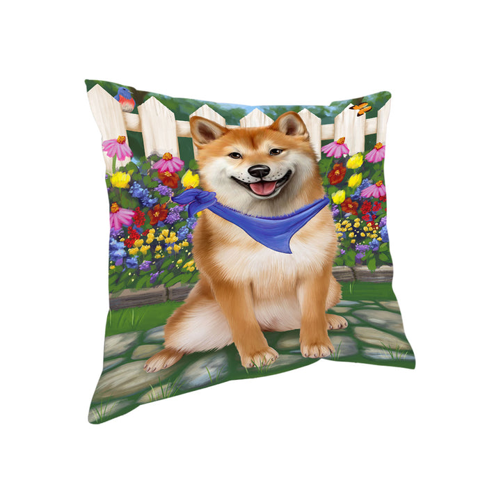 Spring Floral Shiba Inu Dog Pillow PIL56500