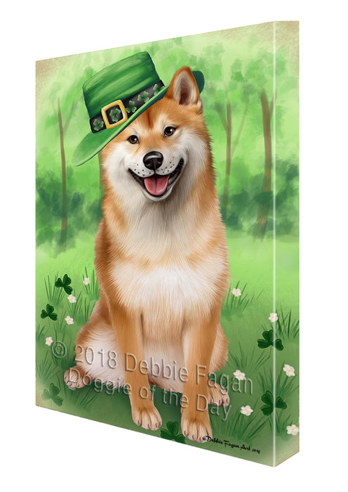 St. Patricks Day Irish Portrait Shiba Inu Dog Canvas Wall Art CVS59475