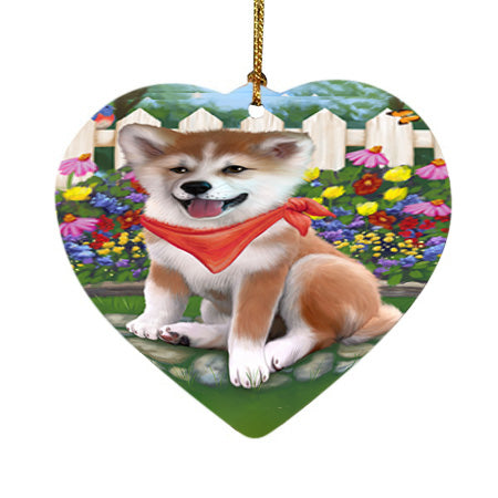 Spring Floral Shiba Inu Dog Heart Christmas Ornament HPOR52165