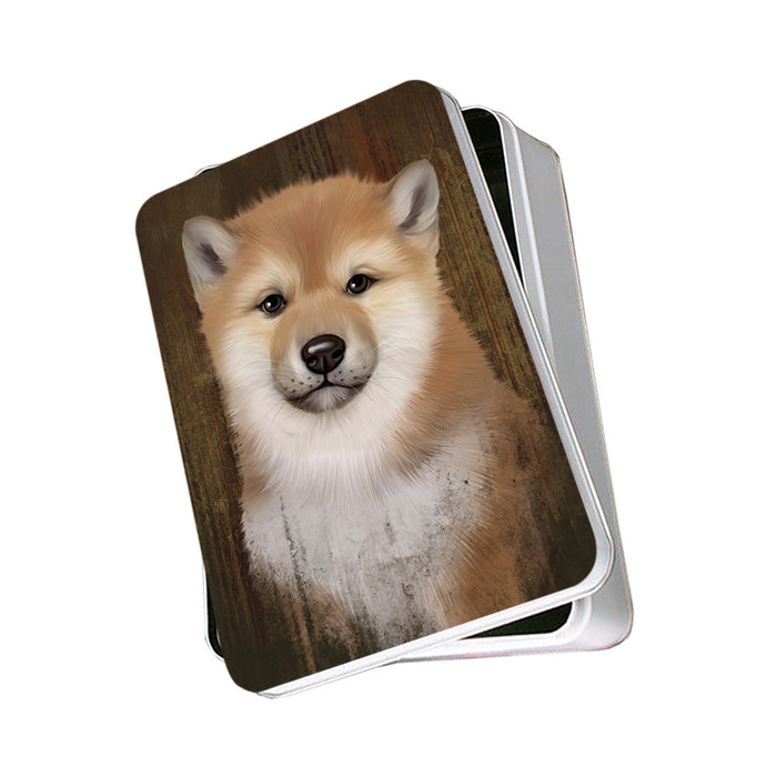 Rustic Shiba Inu Dog Photo Storage Tin PITN50492
