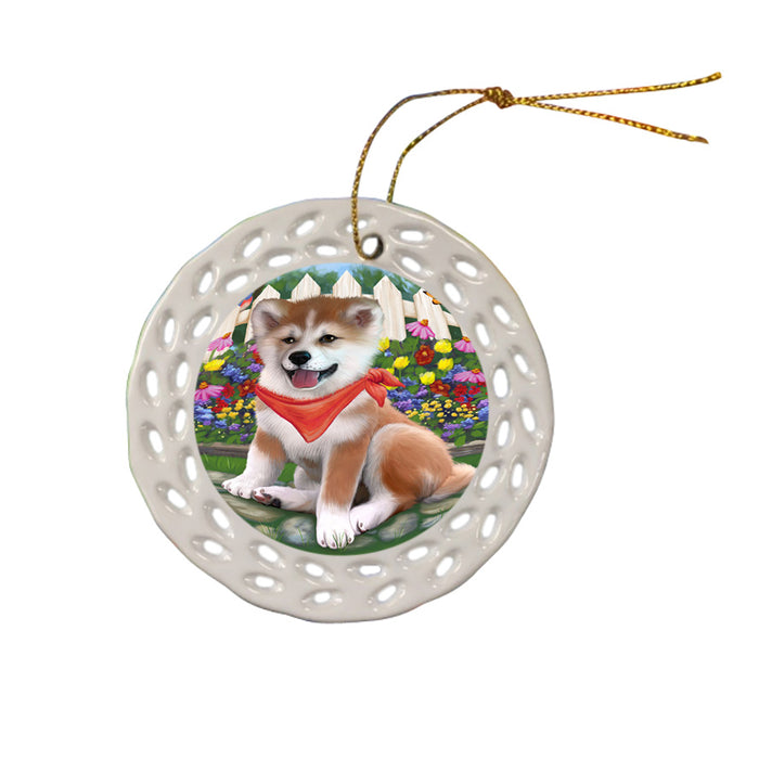 Spring Floral Shiba Inu Dog Ceramic Doily Ornament DPOR52165