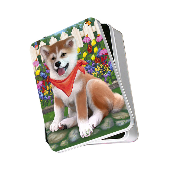Spring Floral Shiba Inu Dog Photo Storage Tin PITN51821